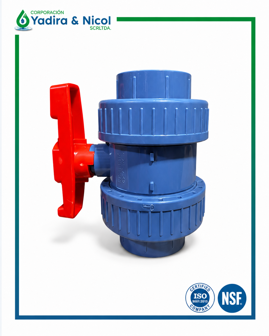 VÁLVULA CON DOBLE UNIÓN UNIVERSAL COMPACTA A PRESIÓN PVC ERA