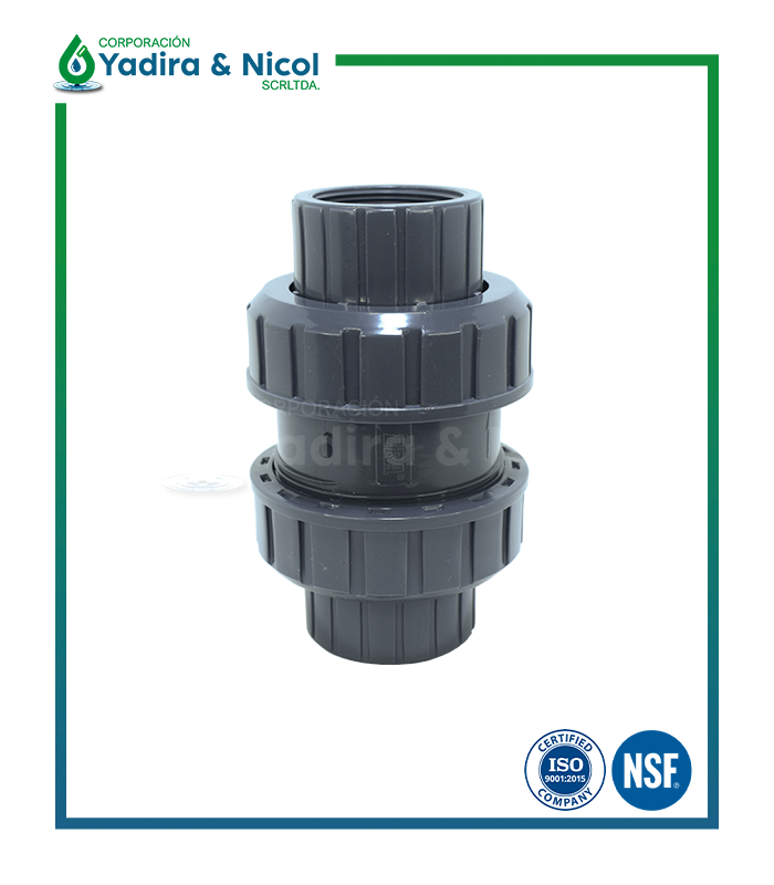 CHECK BOLA CON DOBLE UNIVERSAL CON ROSCA PVC ERA