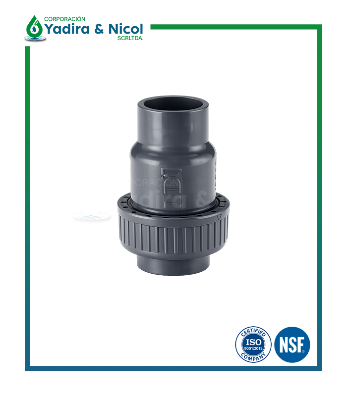 CHECK CON UNA UNIVERSAL DE BOLA A PRESIÓN PVC LD