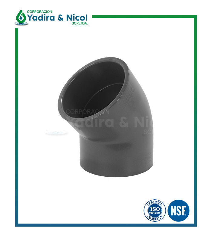 CODO DE 45° A PRESIÓN PVC SCH-80 LESSO