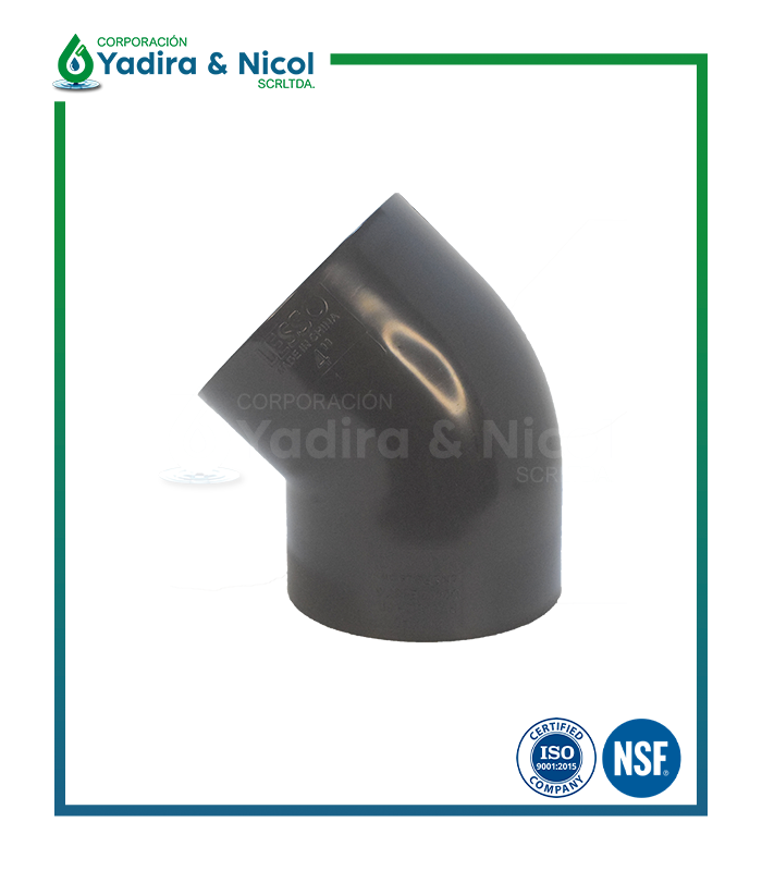 CODO DE 45° A PRESIÓN PVC SCH-80 LESSO
