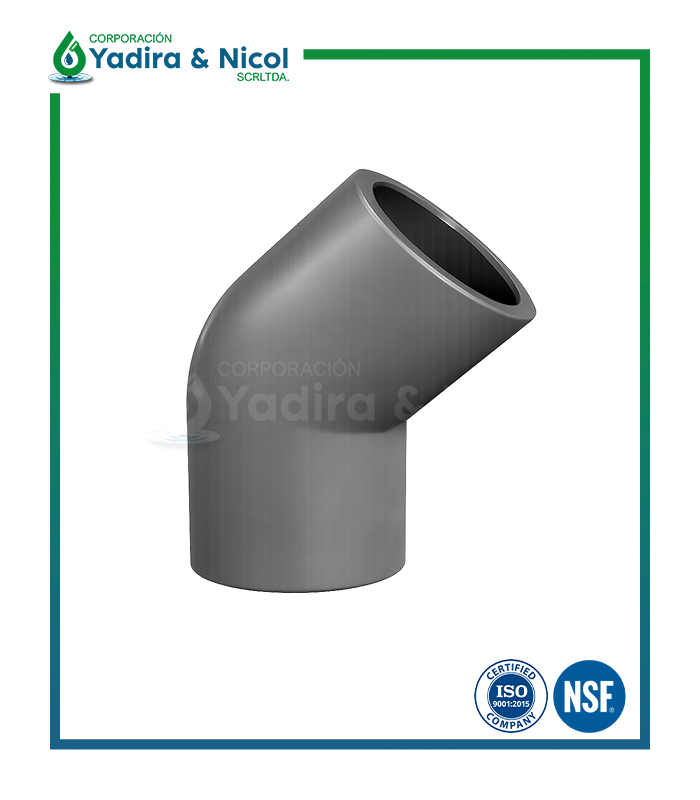 CODO DE 45° MILIMETRADO DIN PVC LESSO