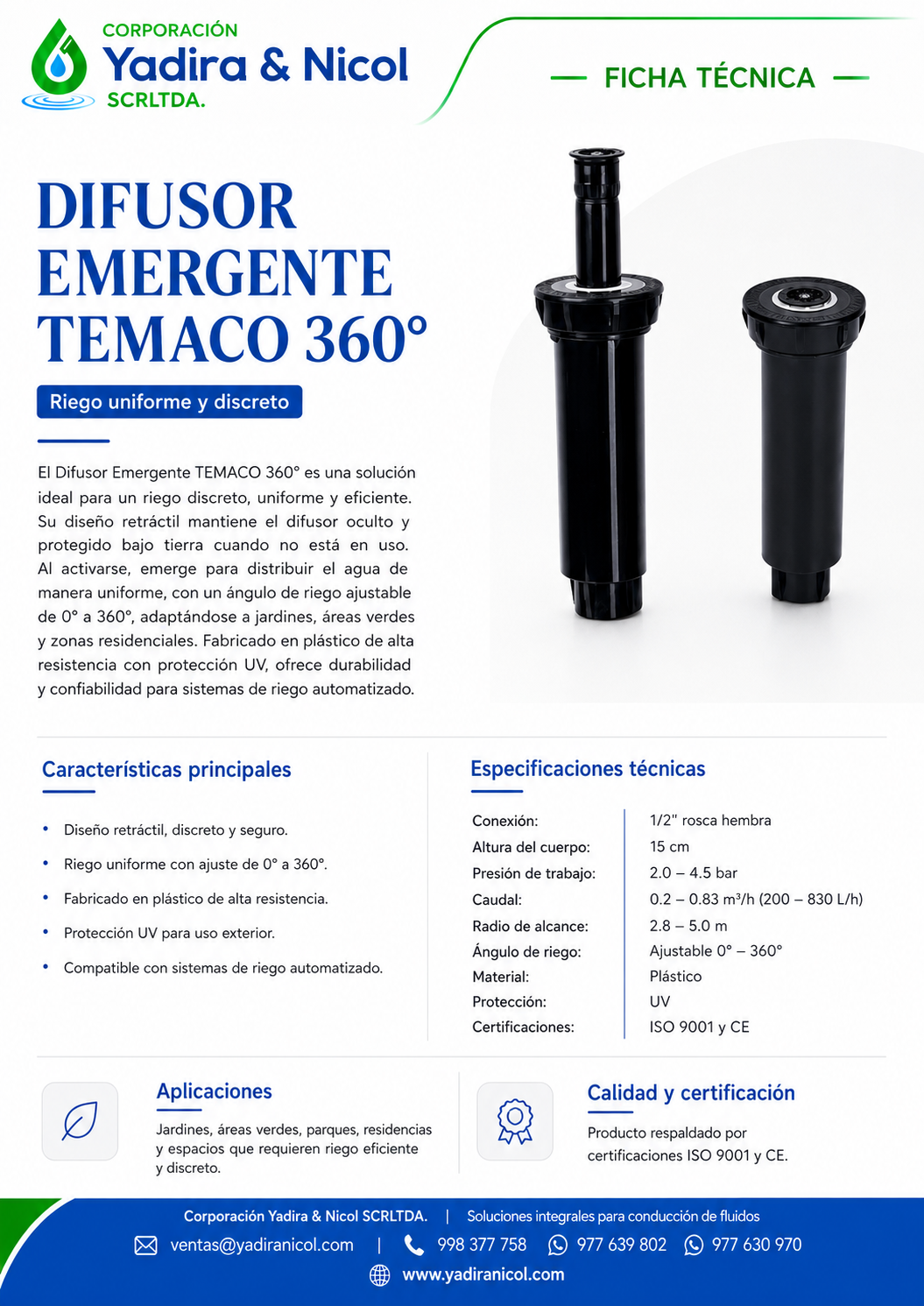 DIFUSOR EMERGENTE 360° TEMACO