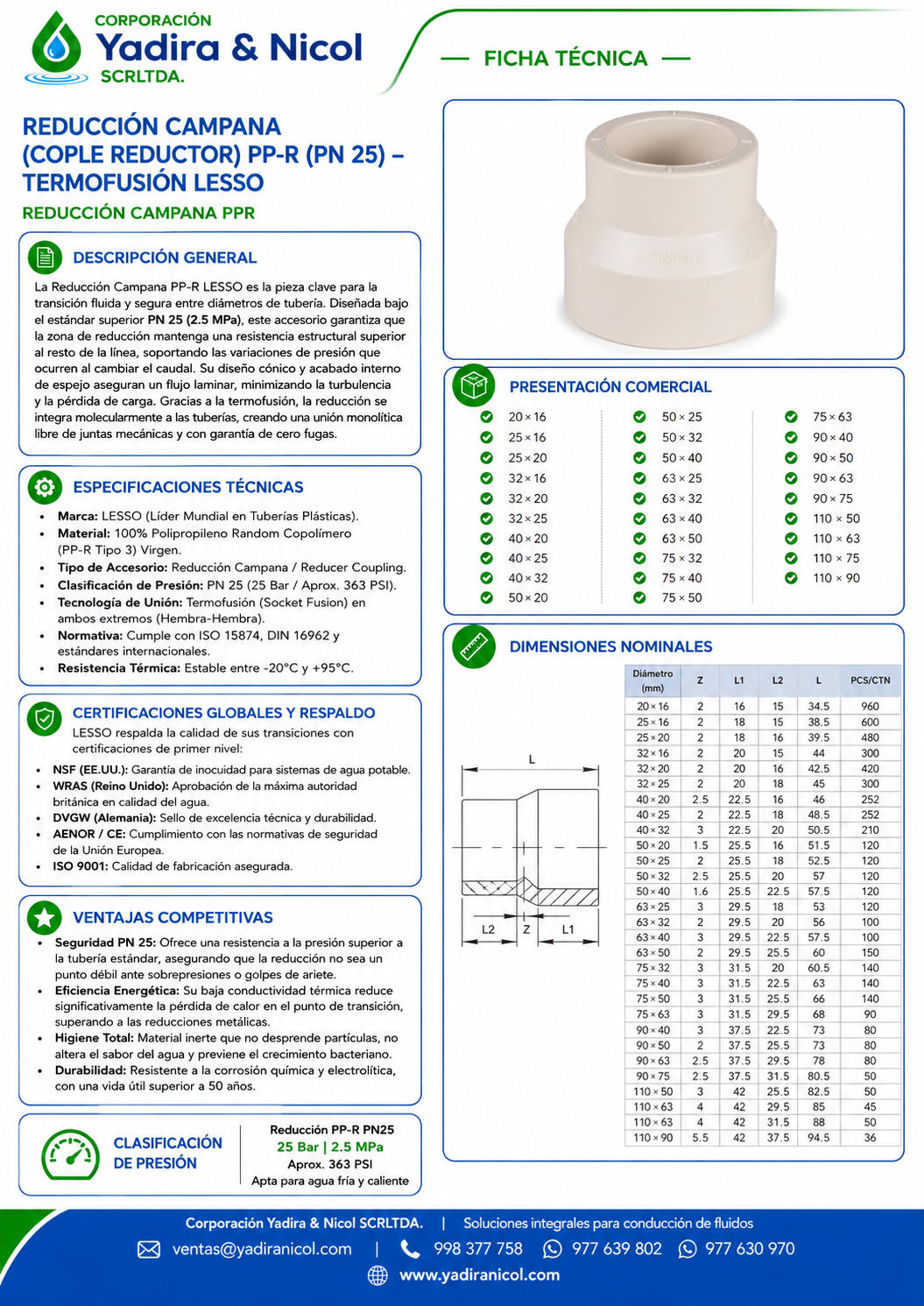 REDUCCIÓN CAMPANA PPR LESSO