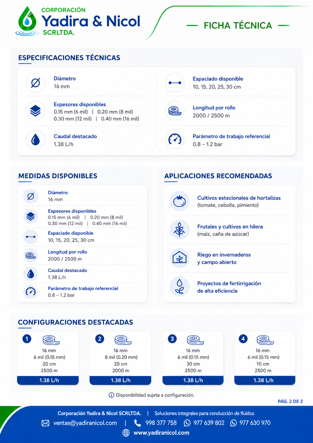 CINTA DE RIEGO POR GOTEO 100% VIRGEN POLIETILENO TEMACO