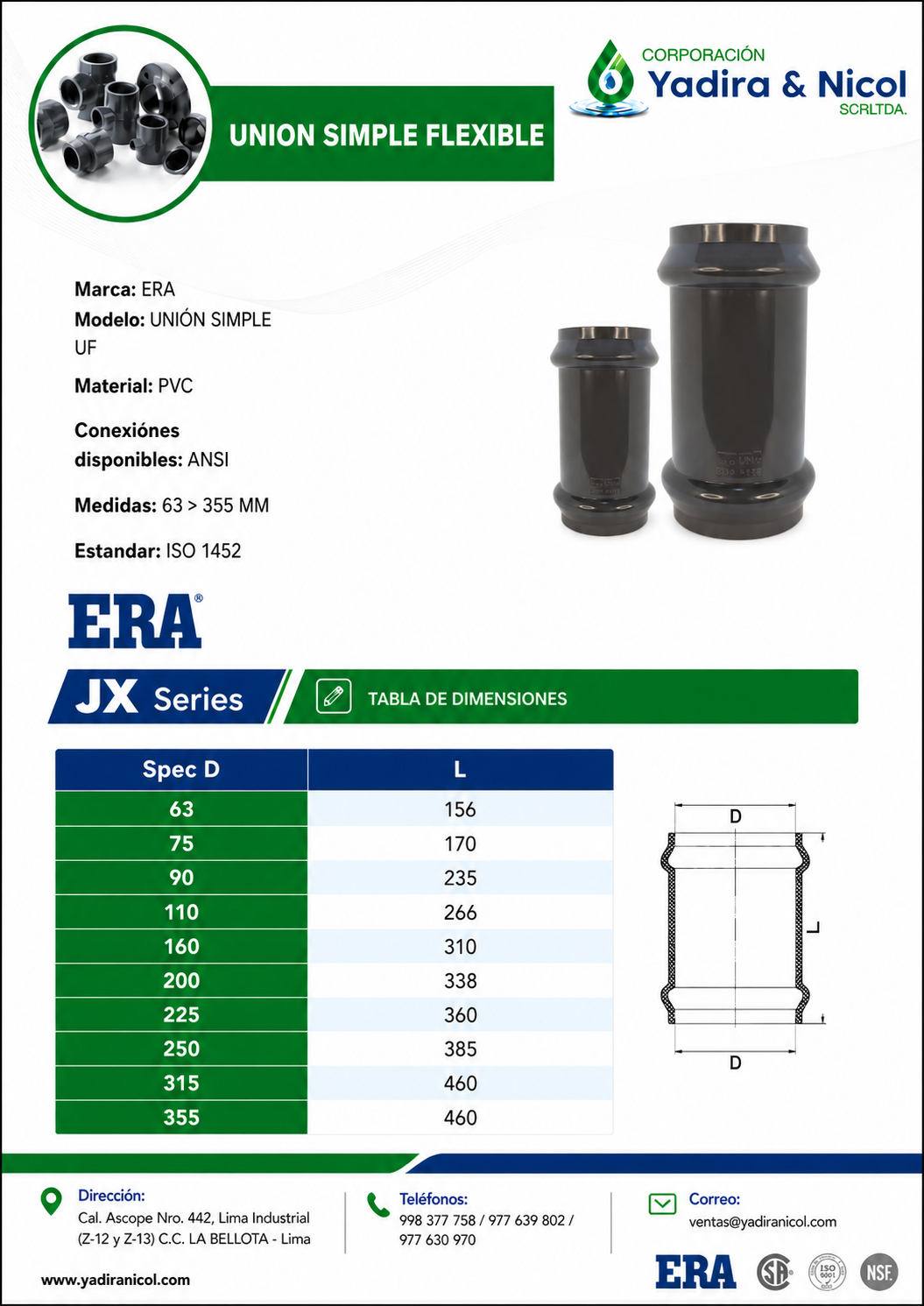 UNIÓN SIMPLE PVC UF ERA