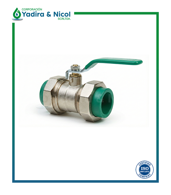VÁLVULA DE ESFERA DESMONTABLE CON CUERPO DE METAL PPR ROTOPLAS